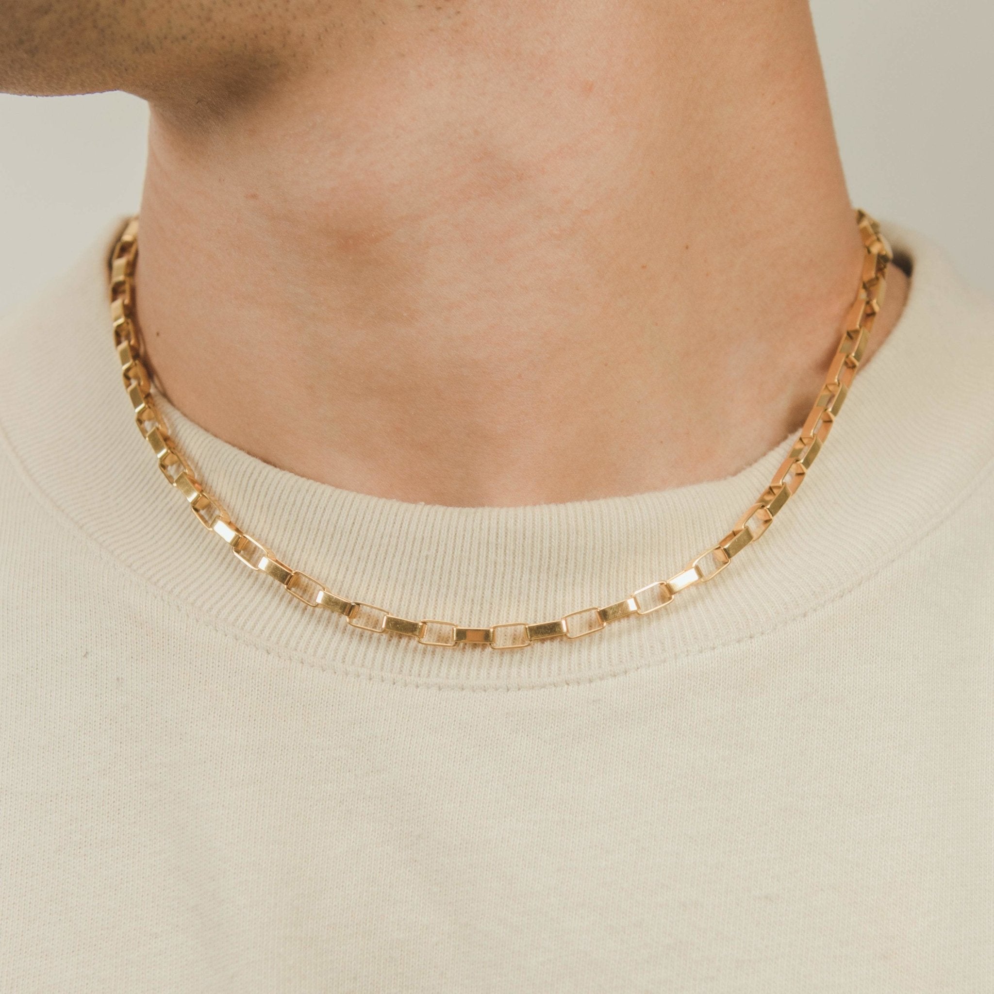 5mm Long Box Chain - Gold - Cernucci